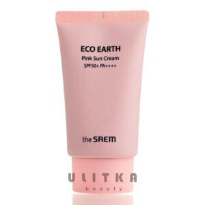 Солнцезащитный крем с каламином The Saem Eco Earth Power Pink Sun Cream SPF50+ PA++++ (50 мл) – Купити в Україні Ulitka Beauty