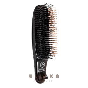 Расческа для волос короткая ( коричневая ) S-HEART-S Majestic Scalp Brush  (1 шт) – Купити в Україні Ulitka Beauty