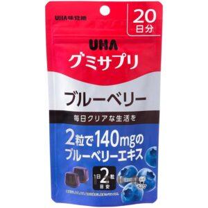 Жевательные витамины с черникой для зрения  UHA Mikakuto  (40 шт - 20 дн) – Купити в Україні Ulitka Beauty
