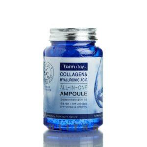 Сыворотка с коллагеном и гиалуроновой кислотой FarmStay Collagen & Hyaluronic Acid All-in-One Ampoule (250 мл) – Купити в Україні Ulitka Beauty