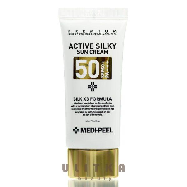 Солнцезащитный крем с пептидами  Medi-peel Active Silky Sun Cream SPF50+PA+++ (50 мл)