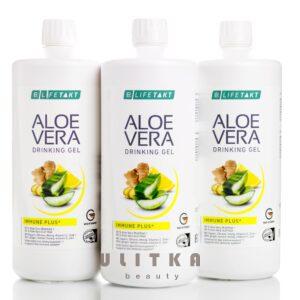 Питьевой Гель Алоэ Вера Имбирь для иммунитета Набор 3 шт.  LR Aloe Vera Immune Plus (3*1000 мл) – Купити в Україні Ulitka Beauty