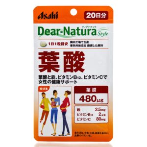 Комплекс: Железо, Фолиевая, Витамин В12, С ASAHI Dear-Natura Folic Acid (20 шт - 20 дн) – Купити в Україні Ulitka Beauty