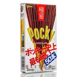 Японские тонкие бисквитные палочки c шоколадом Glico Pocky Chocolate Superthin (20 шт) – Купити в Україні Ulitka Beauty