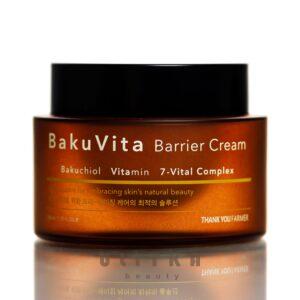 Барьерный крем с бакучиолом и витаминами C и E  Thank You Farmer BakuVita Barrier Cream (50 мл) – Купити в Україні Ulitka Beauty