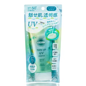 Солнцезащитная эссенция с эффектом коррекции Kose Suncut Tone Up UV Mint Green SPF50+ (80 мл) – Купити в Україні Ulitka Beauty