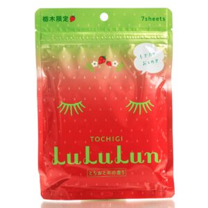 Тканевая маска для увлажнения Клубника TOCHIGI Lululun Moisturizing Face Mask Strawberry (7 шт) – Купити в Україні Ulitka Beauty