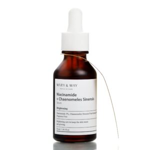 Осветляющая сыворотка с ниацинамидом и хеномелесом Mary&May Niacinamide + Chaenomeles Sinensis Serum (30 мл) – Купити в Україні Ulitka Beauty