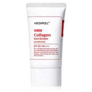 Солнцезащитный крем для сужения пор  Medi-Peel Peptide Collagen Pore Lifting Sun Screen SPF 50+  (50 мл) – Купити в Україні Ulitka Beauty