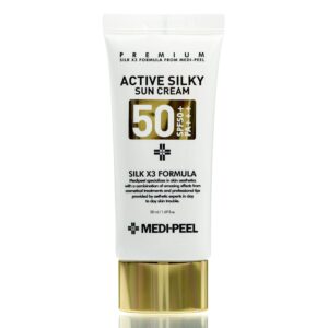 Солнцезащитный крем с пептидами  Medi-peel Active Silky Sun Cream SPF50+PA+++ (50 мл) – Купити в Україні Ulitka Beauty