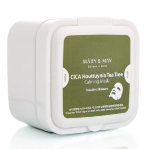 Тканевые маски с экстрактом чайного дерева  Mary&May CICA Houttuynia Tea Tree Calming Mask (30 шт) – Купити в Україні Ulitka Beauty