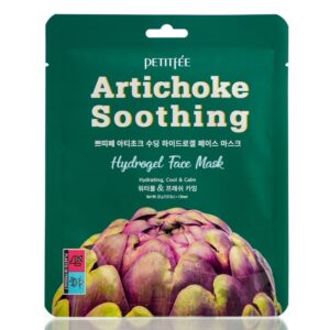 Гидрогелевая маска с экстрактом артишока  Petitfee Artichoke Soothing Hydrogel Face Mask  (1 шт - 32 гр) – Купити в Україні Ulitka Beauty