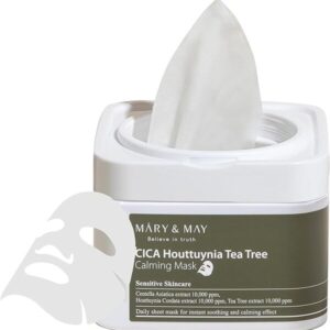 Тканевые маски с экстрактом чайного дерева  Mary&May CICA Houttuynia Tea Tree Calming Mask (30 шт) – Купити в Україні Ulitka Beauty