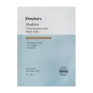 Тканевая масока с 10 формами гиалуроновой кислоты и центеллой Doctors Hyalcica Total Moisture 10 D Mask (20 мл) – Купити в Україні Ulitka Beauty