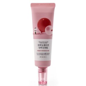 Солнцезащитная сыворотка с коллагеном ROUND LAB Camellia Deep Collagen Firming Sun Serum (50 мл) – Купити в Україні Ulitka Beauty