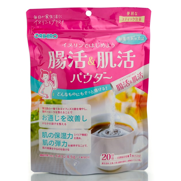 Японский порошок для здоровья кишечника с инулином и коллагеном Orihiro Intestinal & Skin Health Powder (20 шт - 20 дн)
