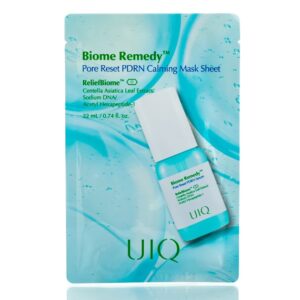 Успокаивающая тканевая маска  UIQ Biome Remedy Pore Reset PDRN Calming Mask Sheet (1 шт - 22 мл) – Купити в Україні Ulitka Beauty