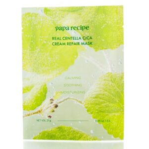 Тканевая маска с экстрактом центеллы Papa Recipe Real Centella Cica Cream Repair Mask (1 шт - 27 мл) – Купити в Україні Ulitka Beauty