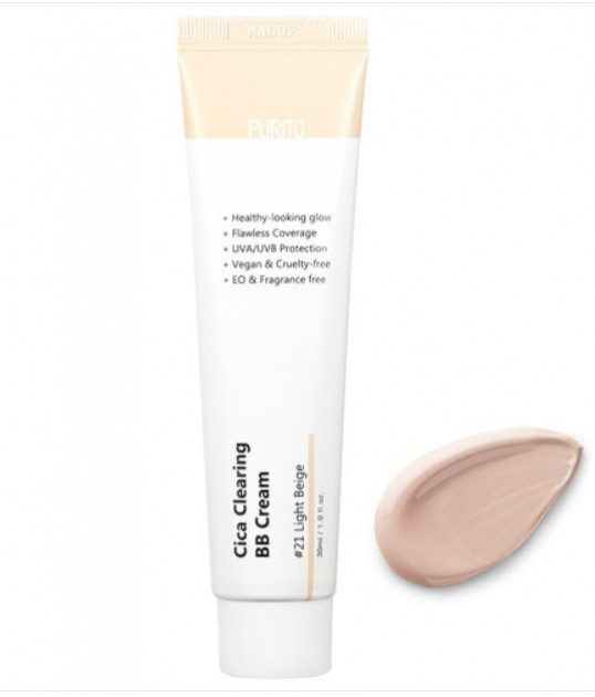 BB-крем с экстрактом центеллы - 1 фото галереи Purito Cica Clearing BB cream 21 Light Beige (30 мл) - 1 фото галереи