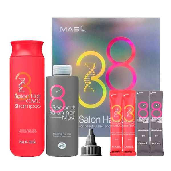 Набор для восстановления волос с кератином и коллагеном Masil Salon Hair Set (1 шт) Набор для восстановления волос с кератином и коллагеном Masil Salon Hair Set (1 шт)