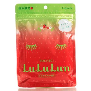 Тканевая маска для увлажнения Клубника Lululun Moisturizing Face Mask Strawberry TOCHIGI (7 шт) – Купити в Україні Ulitka Beauty