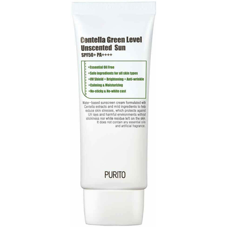 Солнцезащитный крем без эфирных масел PURITO Centella Green Level Unscented Sun SPF50+PA+++ (60 мл)