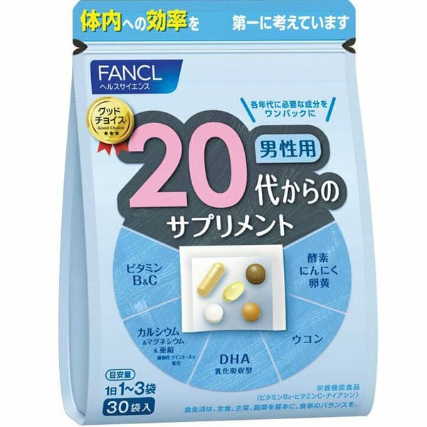 Витаминный комплекс для мужчин от - 1 фото галереи 20 до 30 лет FANCL 20s Supplement for Men (30 шт - 30 дн) - 1 фото галереи