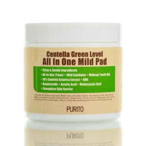 Пилинг-диски с экстрактом центеллы PURITO Centella Green Level All In One Mild Pad (70 шт) – Купити в Україні Ulitka Beauty
