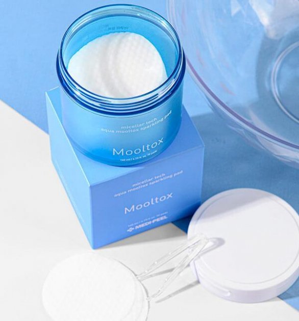 Пилинг-пэды для лица - 1 фото галереи Medi Peel Aqua Mooltox Sparkling Pad (70 шт) - 1 фото галереи