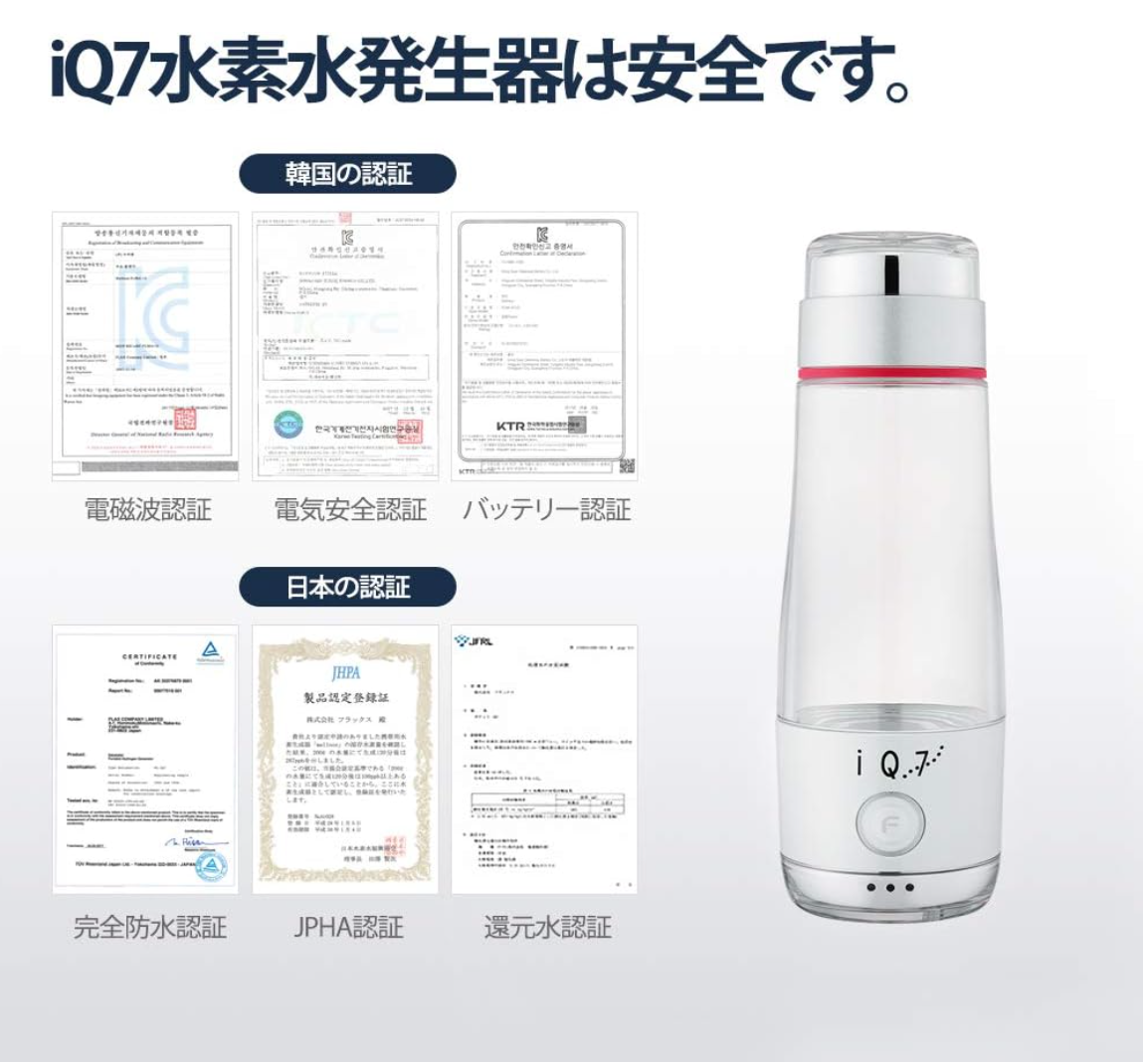 Генератор водородной воды (Япония) - 1 фото галереи FLAX Pocket IQ7 FLIQ7N (310 мл) - 1 фото галереи