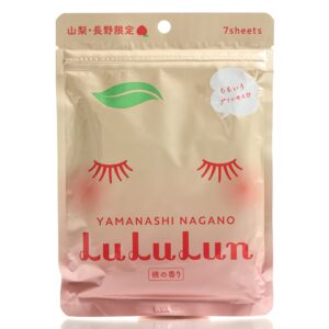 Тканевая маска для цвета лица Персик LULULUN Premium Face Mask Peach YAMANASHI NAGANO (7 шт) – Купити в Україні Ulitka Beauty