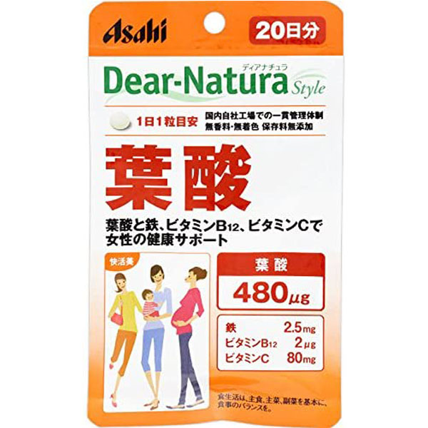 Комплекс: Железо, Фолиевая, Витамин В12, С - 1 фото галереи ASAHI Dear-Natura Folic Acid (20 шт - 20 дн) - 1 фото галереи