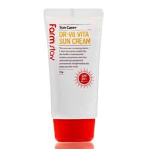 Солнцезащитный крем с витаминами FarmStay Dr.V8 Vita Sun Cream (70 мл) – Купити в Україні Ulitka Beauty Солнцезащитный крем с витаминами FarmStay Dr.V8 Vita Sun Cream (70 мл) – Купити в Україні Ulitka Beauty