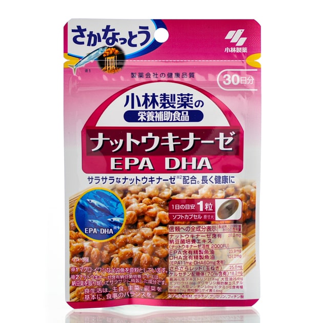 Наттокиназа Кверцетин Омега KOBAYASHI Nattokinase EPA DHA (30 шт - 30 дн)