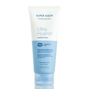 Увлажняющая пенка с гиалуроновой кислотой Missha Super Aqua Ultra Hyalron Foaming Cleanser (200 мл) – Купити в Україні Ulitka Beauty