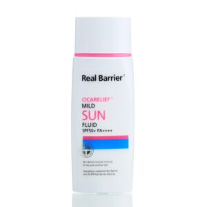 Гипоаллергенный солнцезащитный флюид  Real Barrier Cicarelief Mild Sun Fluid SPF50+ PA++++ 55 (55 мл) – Купити в Україні Ulitka Beauty