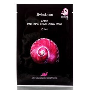 Тканевая маска с муцином улитки JMSolution Active Pink Snail Brightening Mask Prime (33 мл) – Купити в Україні Ulitka Beauty