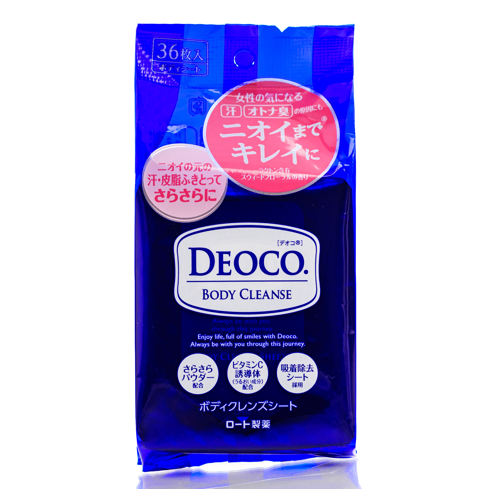 Очищающие влажные салфетки для тела Rohto Deoco Body Cleanse Sheets (36 шт)