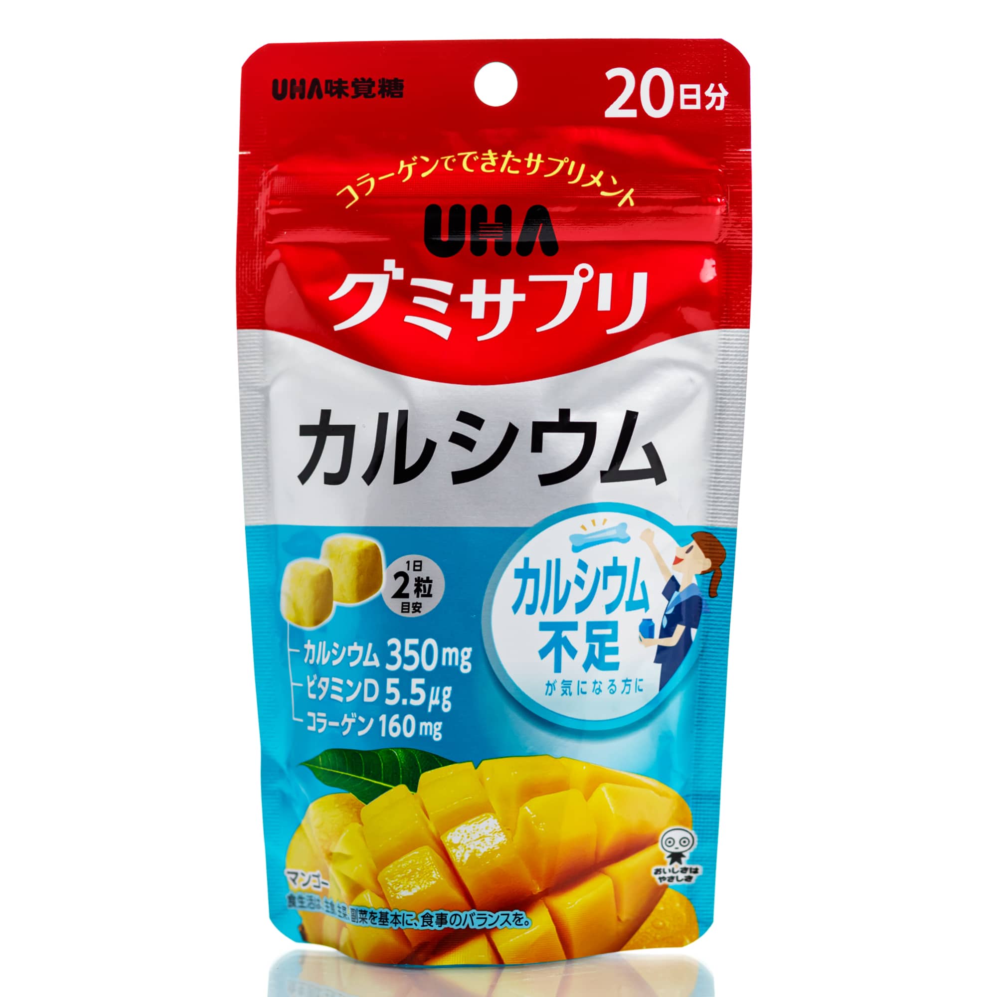 Жевательные витамины Кальций + Витамин Д со вкусом манго UHA (40 шт)