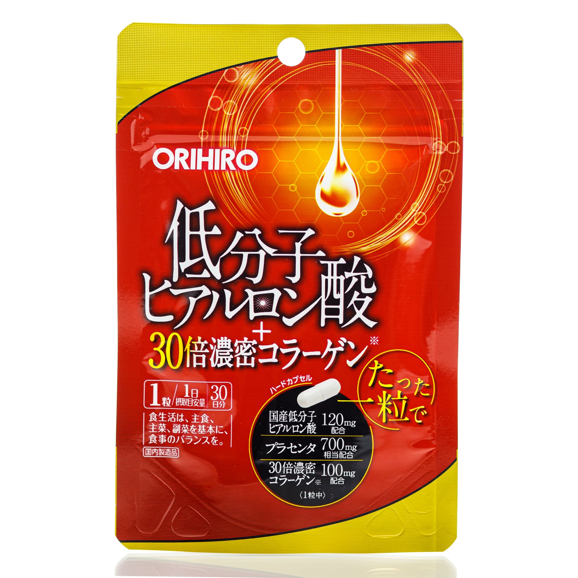 Плотный коллаген, гиалуроновая кислота и плацента ORIHIRO (30 шт - 30 дн)