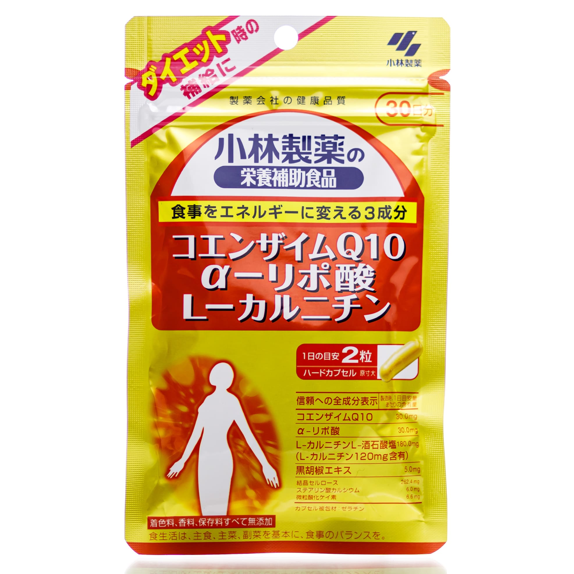 Коэнзим Q10, α-липоевая кислота, L-карнитин Kobayashi Coenzyme Q10 (60 шт - 30 дн) Коэнзим Q10, α-липоевая кислота, L-карнитин Kobayashi Coenzyme Q10 (60 шт - 30 дн)