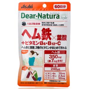 Гемовое железо, кальций, витамины В1, В6, В12, витамин С, фолиевая кислота Asahi Dear-Natura (120 шт - 60 дн) – Купити в Україні Ulitka Beauty