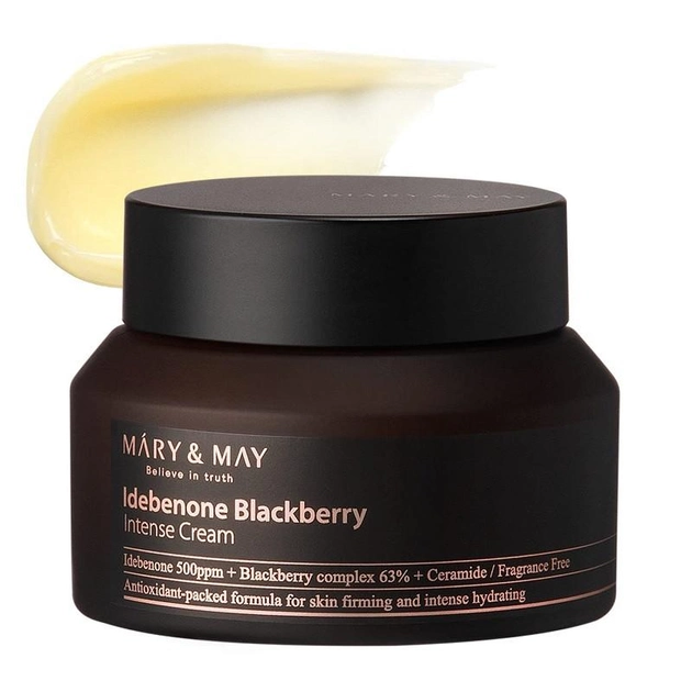 Антивозрастной крем с идебеноном Mary&May - 1 фото галереи Idebenone Blackberry Intense Cream (70 г) - 1 фото галереи