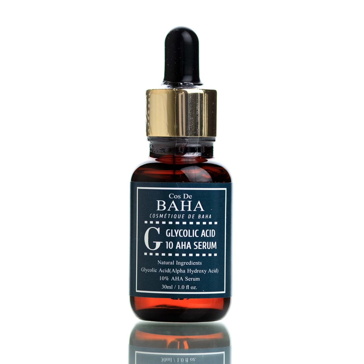 Сыворотка с гликолевой кислотой Cos de Baha 10% Glycolic Serum Gel Peel AHA (30 мл)