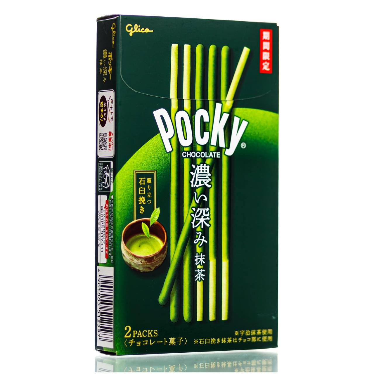 Японские бисквитные палочки со вкусом матча Glico Pocky Matcha (20 шт)