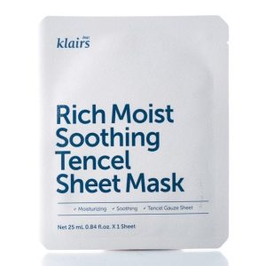 Увлажняющая и успокаивающая тканевая маска Dear Klairs Rich Moist Soothing Tencel Sheet Mask (1 шт) – Купити в Україні Ulitka Beauty Увлажняющая и успокаивающая тканевая маска Dear Klairs Rich Moist Soothing Tencel Sheet Mask (1 шт) – Купити в Україні Ulitka Beauty