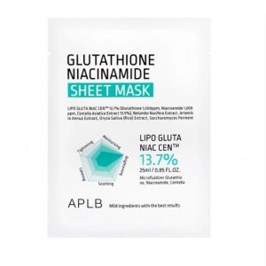 Тканевая маска с глутатионом и ниацинамидом APLB Glutathione Niacinamide Sheet Mask (25 мл) – Купити в Україні Ulitka Beauty Тканевая маска с глутатионом и ниацинамидом APLB Glutathione Niacinamide Sheet Mask (25 мл) – Купити в Україні Ulitka Beauty